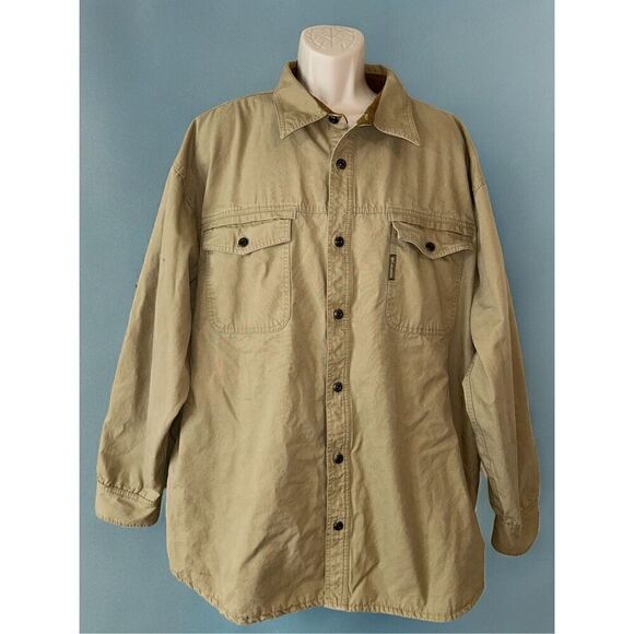 Columbia Mens Shirt Jacket Size XXL Brown Tan  Fleece Lined - Picture 1 of 13